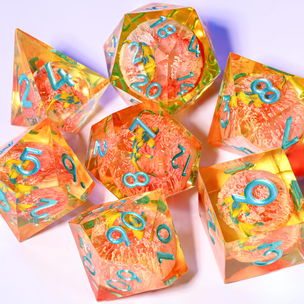 Orange Koi Resin DnD Dice - Image 3