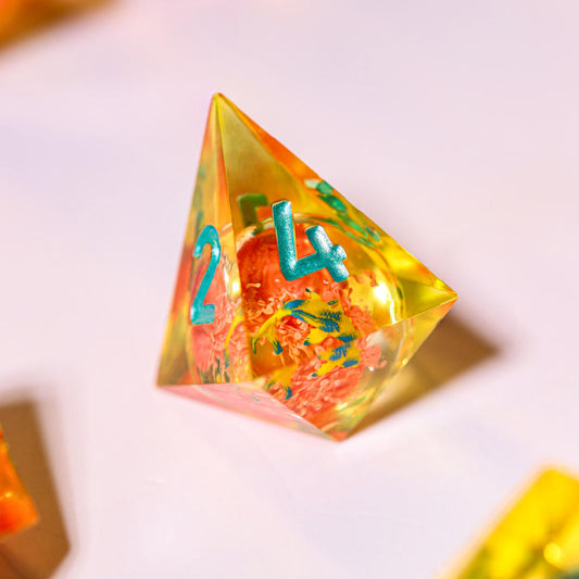 Orange Koi Resin DnD Dice - Image 2