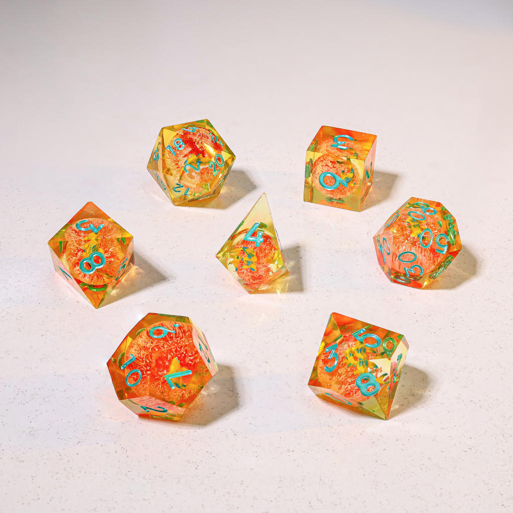 Orange Koi Resin DnD Dice - Image 12