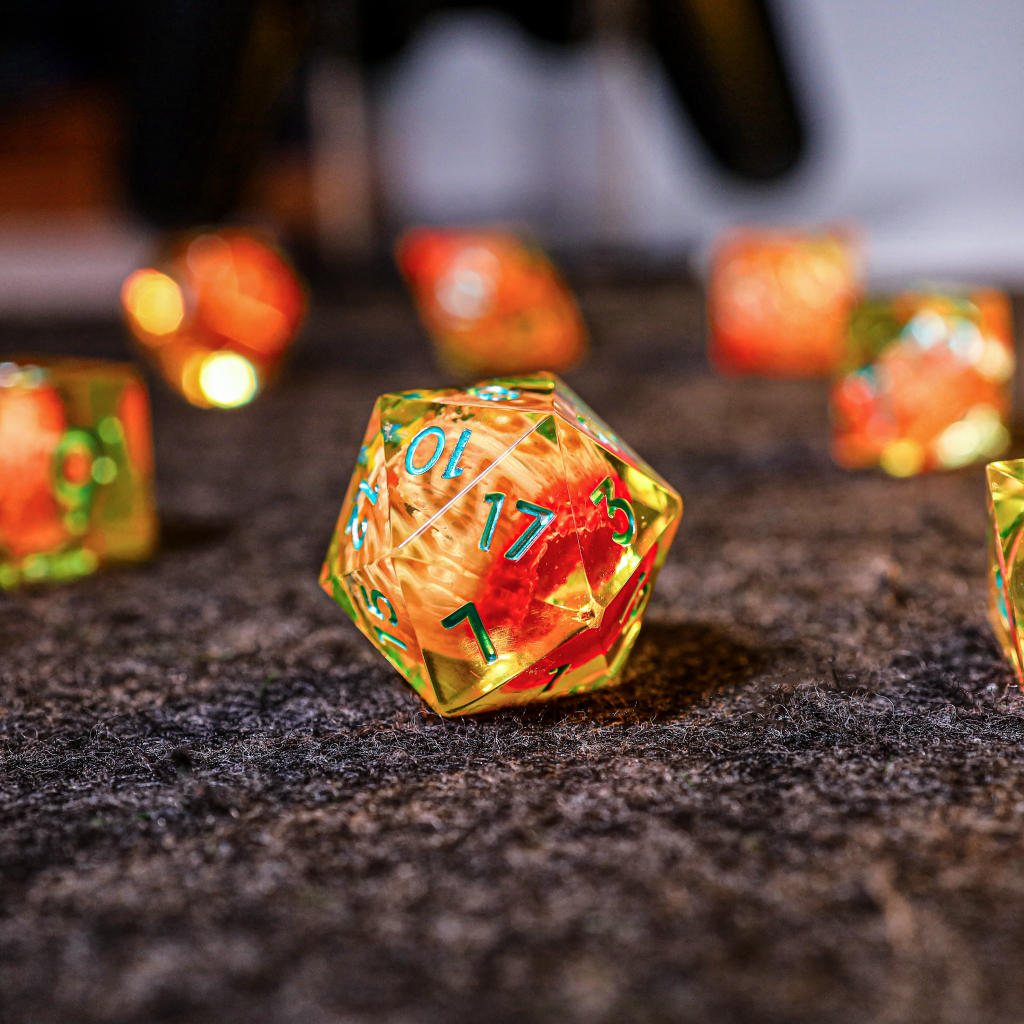 Orange Koi Resin DnD Dice - Image 11