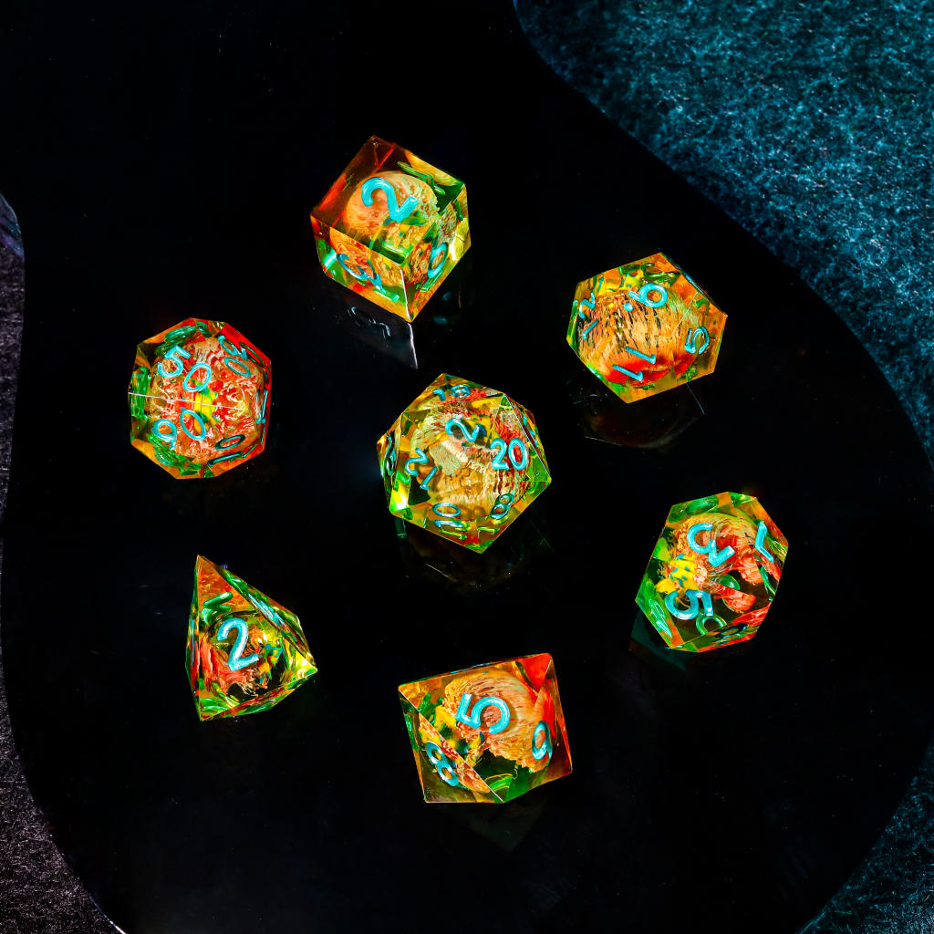 Orange Koi Resin DnD Dice - Image 10