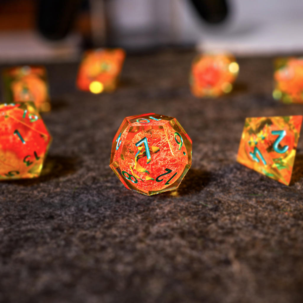 Orange Koi Resin DnD Dice - Image 9