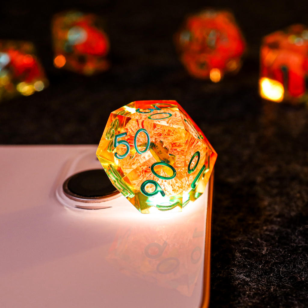 Orange Koi Resin DnD Dice - Image 8