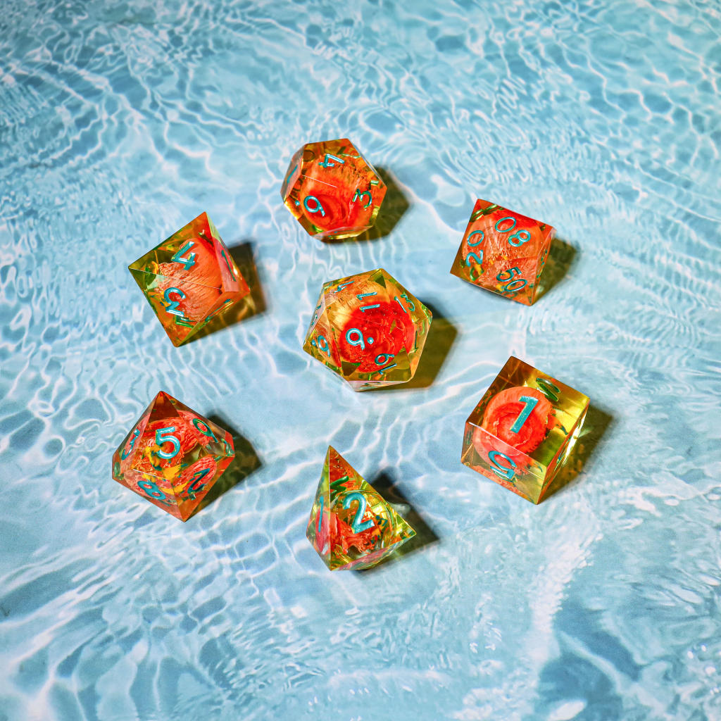 Orange Koi Resin DnD Dice - Image 6