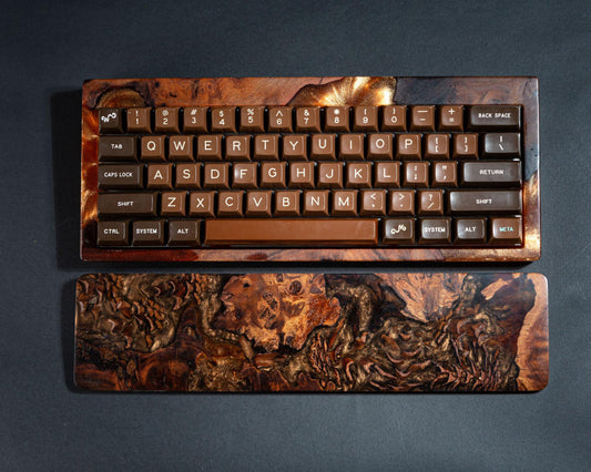 Orange Resin and Wood Keyboard Case - Image 2
