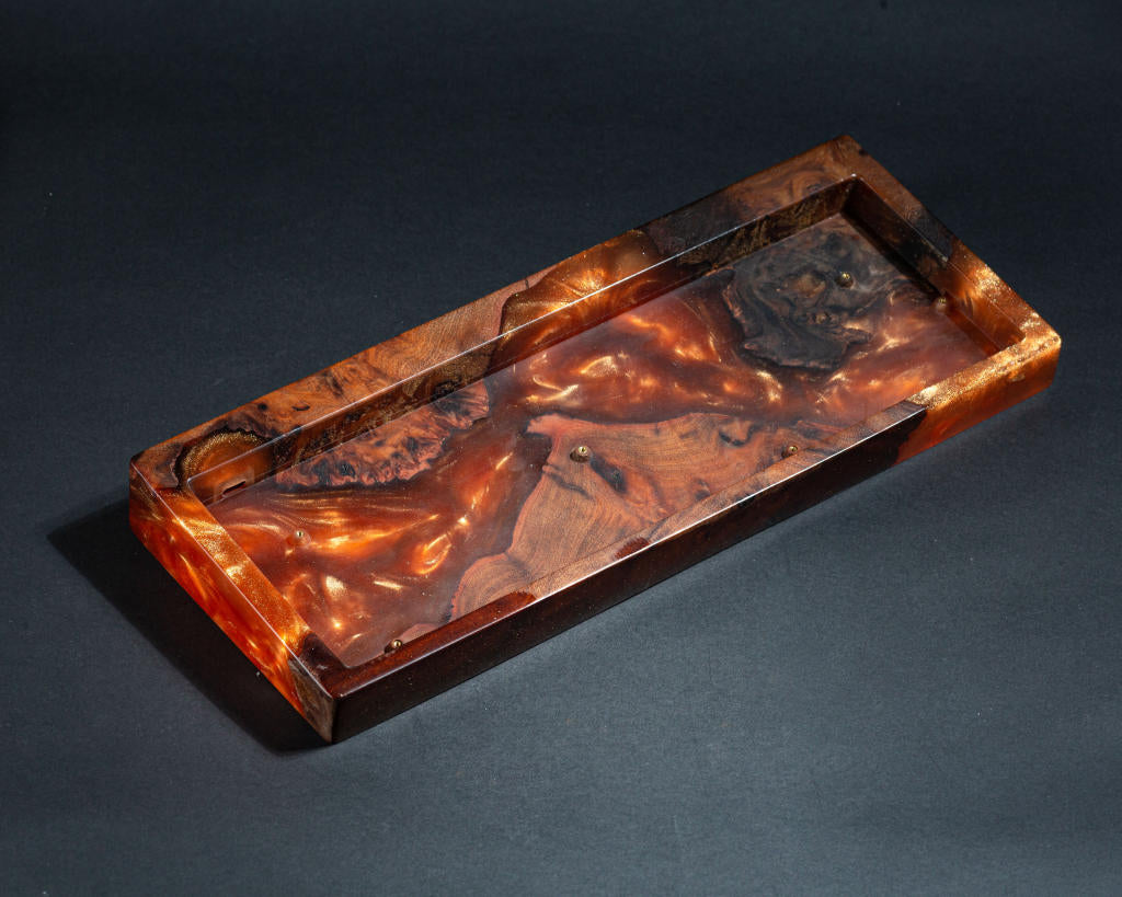 Orange Resin and Wood Keyboard Case - Image 7