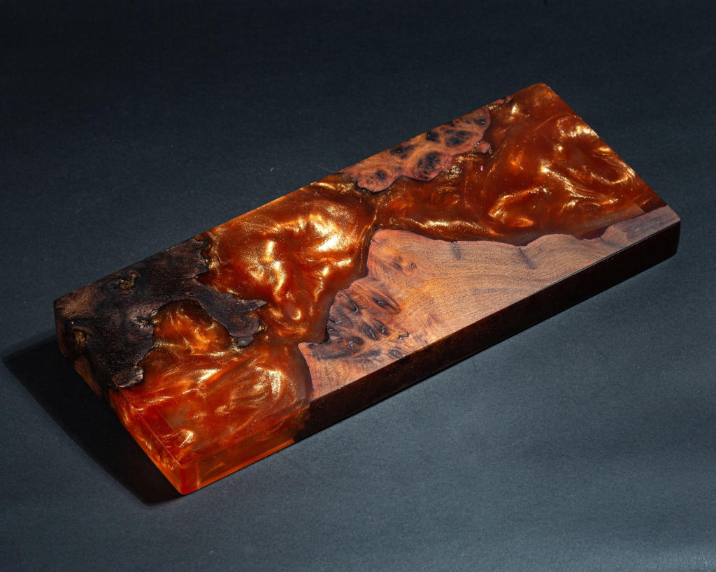 Orange Resin and Wood Keyboard Case - Image 8