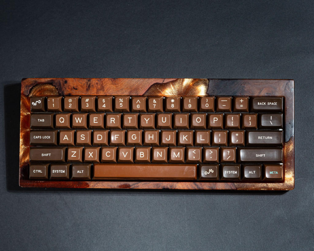 Orange Resin and Wood Keyboard Case - Image 9