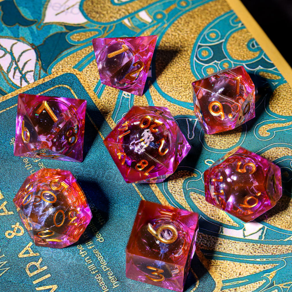 Pink Astronaut Resin DnD Dice - Image 2