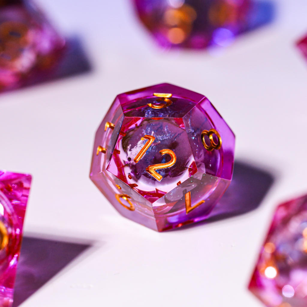 Pink Astronaut Resin DnD Dice - Image 4