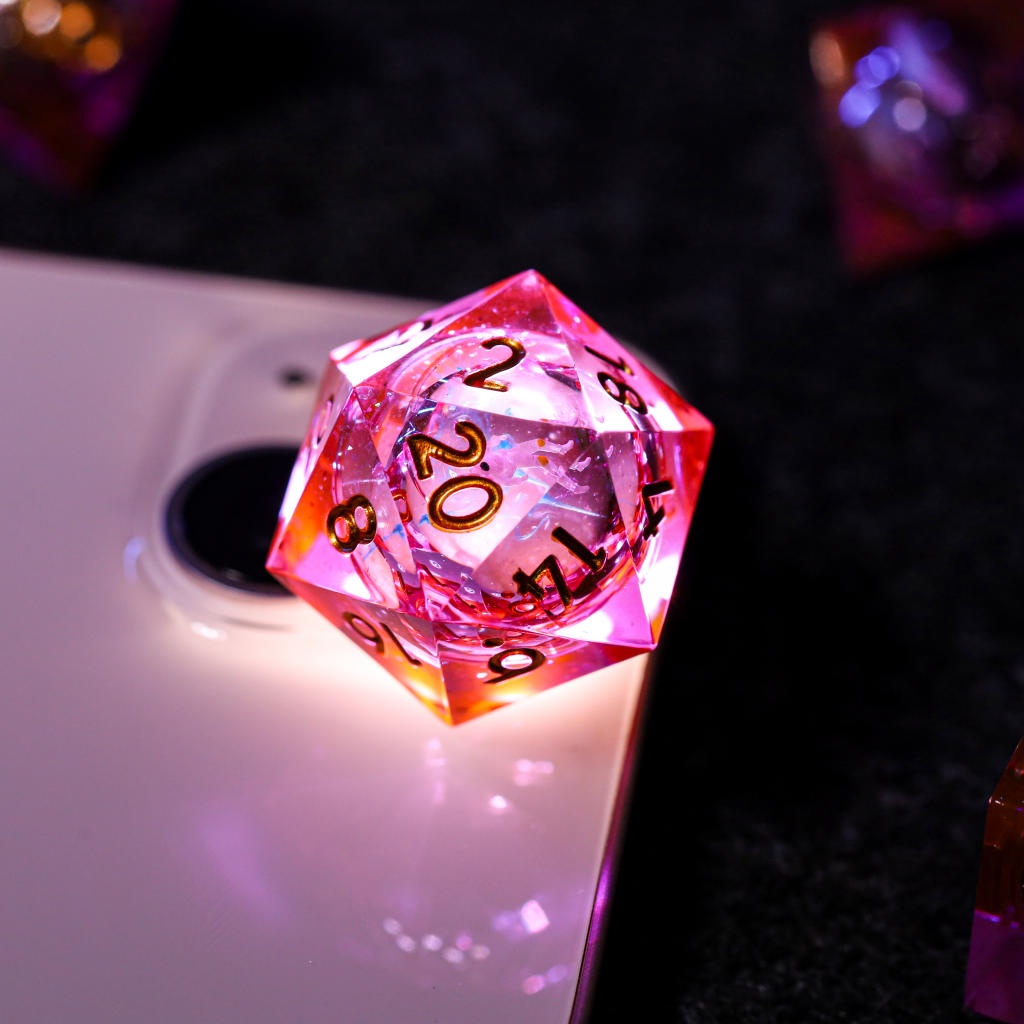 Pink Astronaut Resin DnD Dice - Image 6