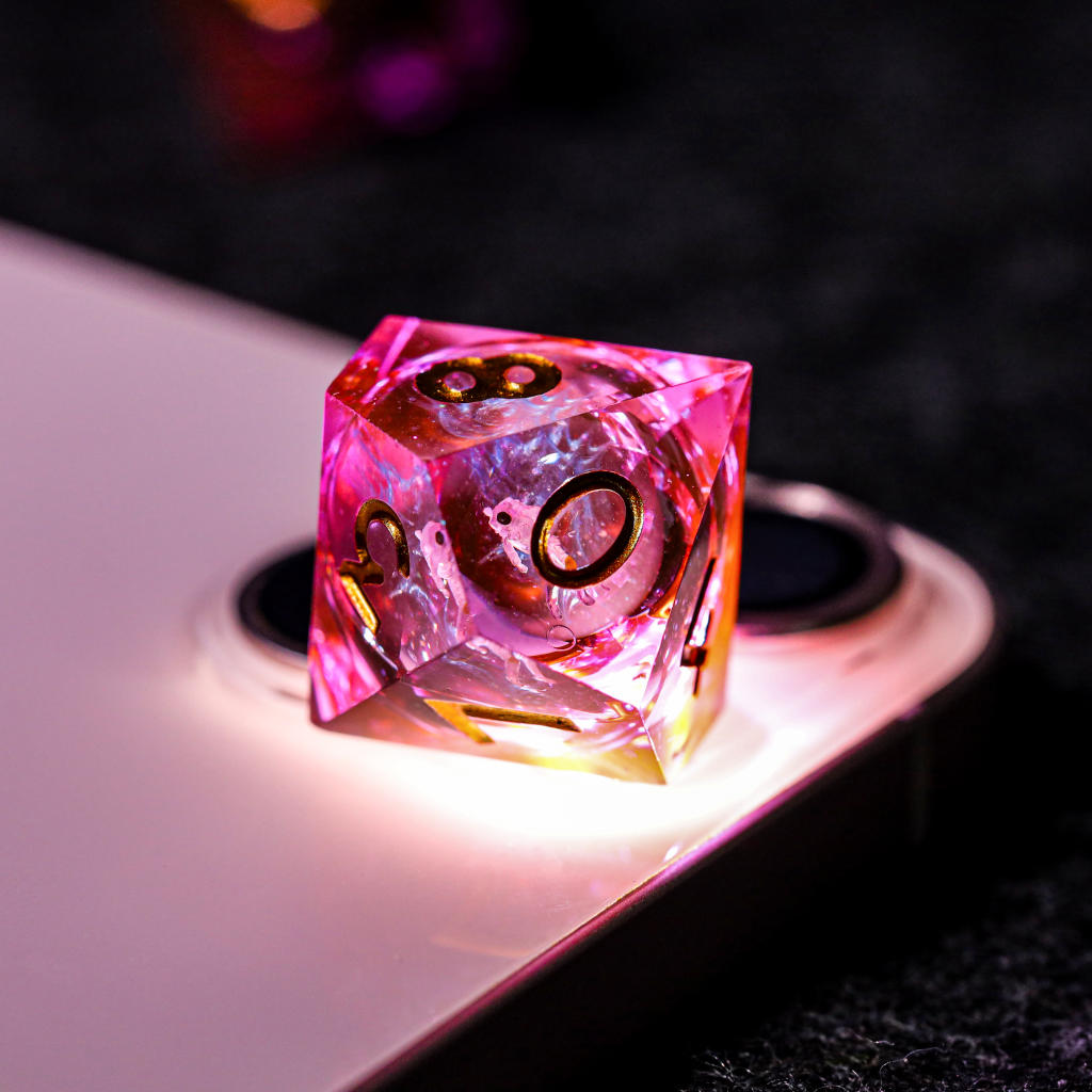 Pink Astronaut Resin DnD Dice - Image 8