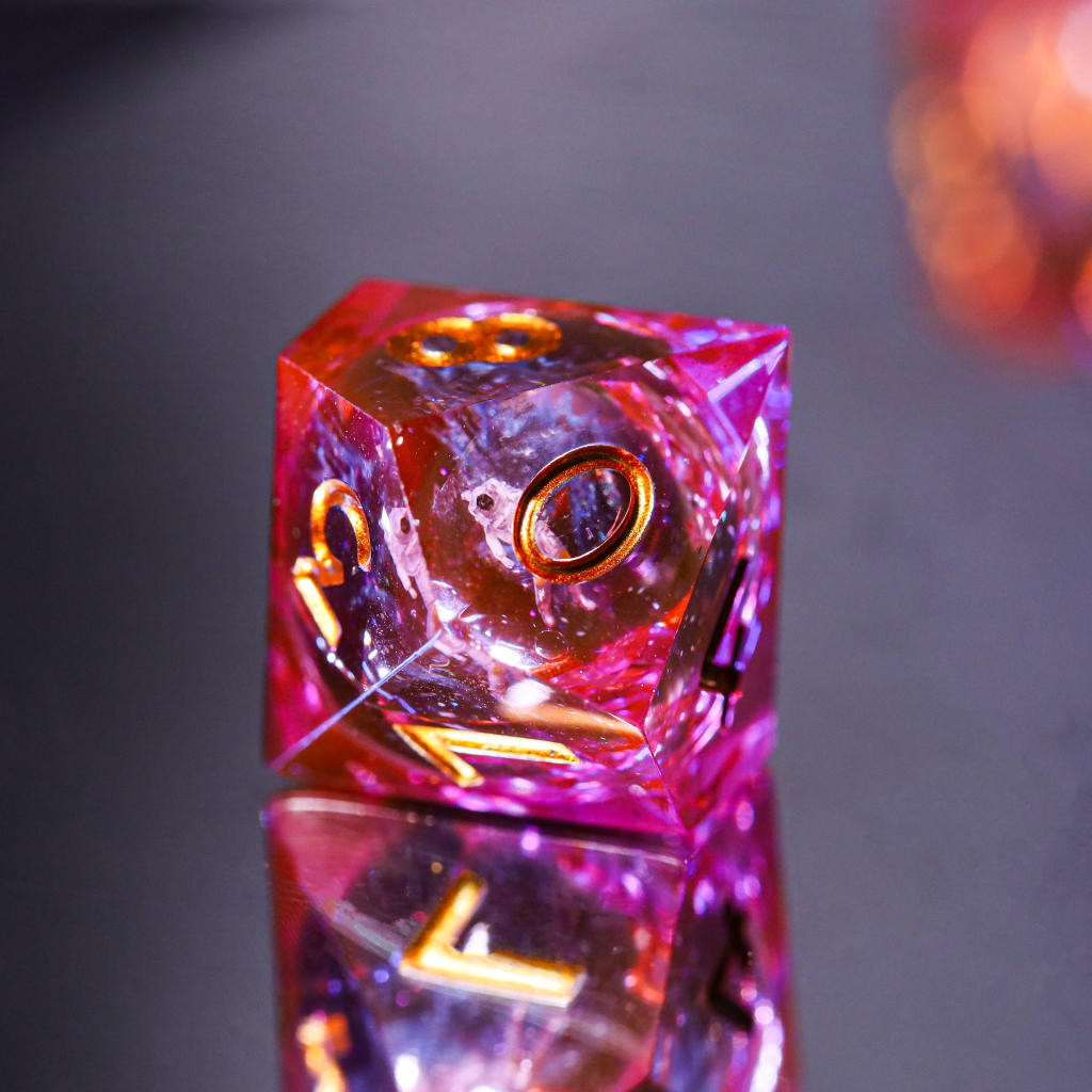 Pink Astronaut Resin DnD Dice - Image 9