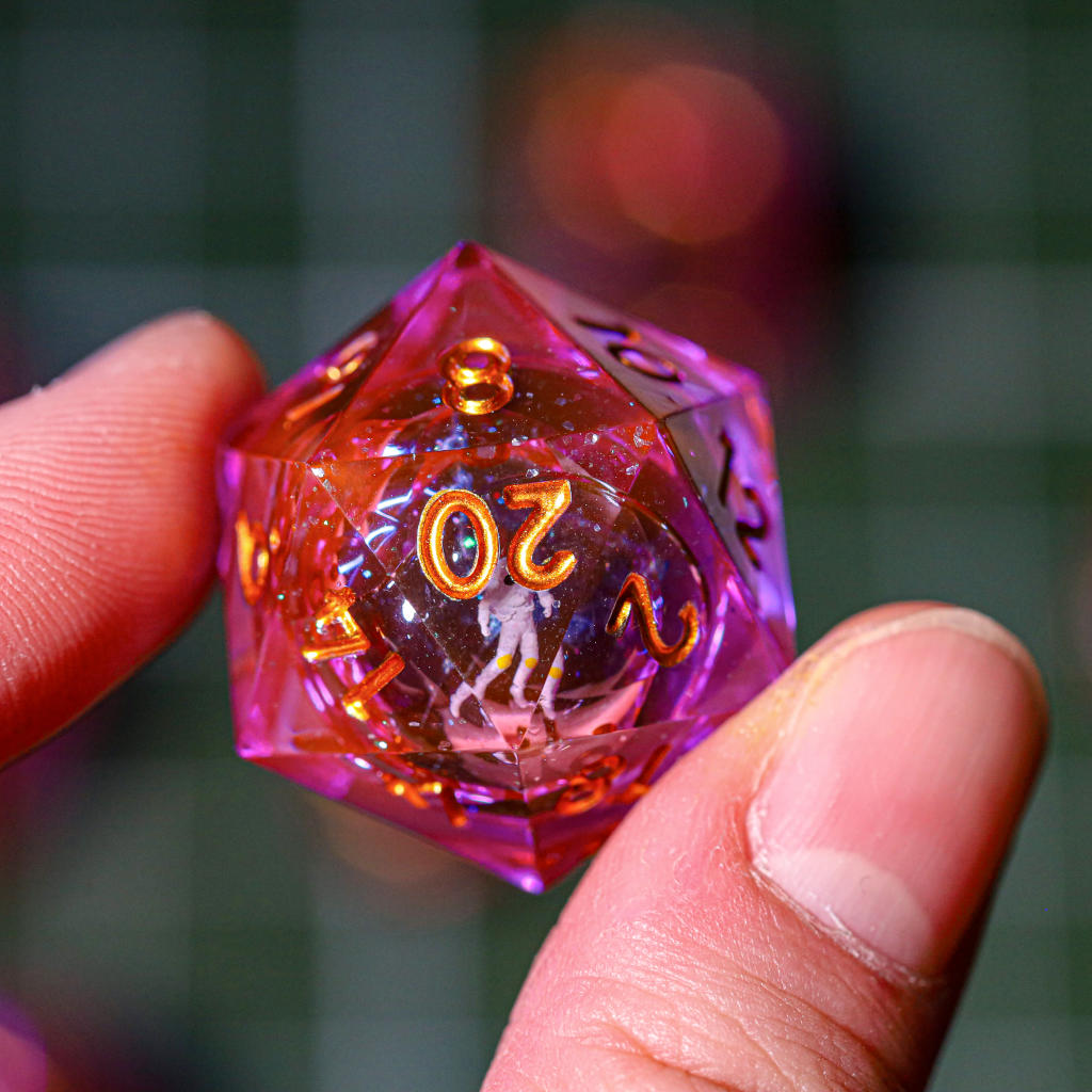 Pink Astronaut Resin DnD Dice - Image 10