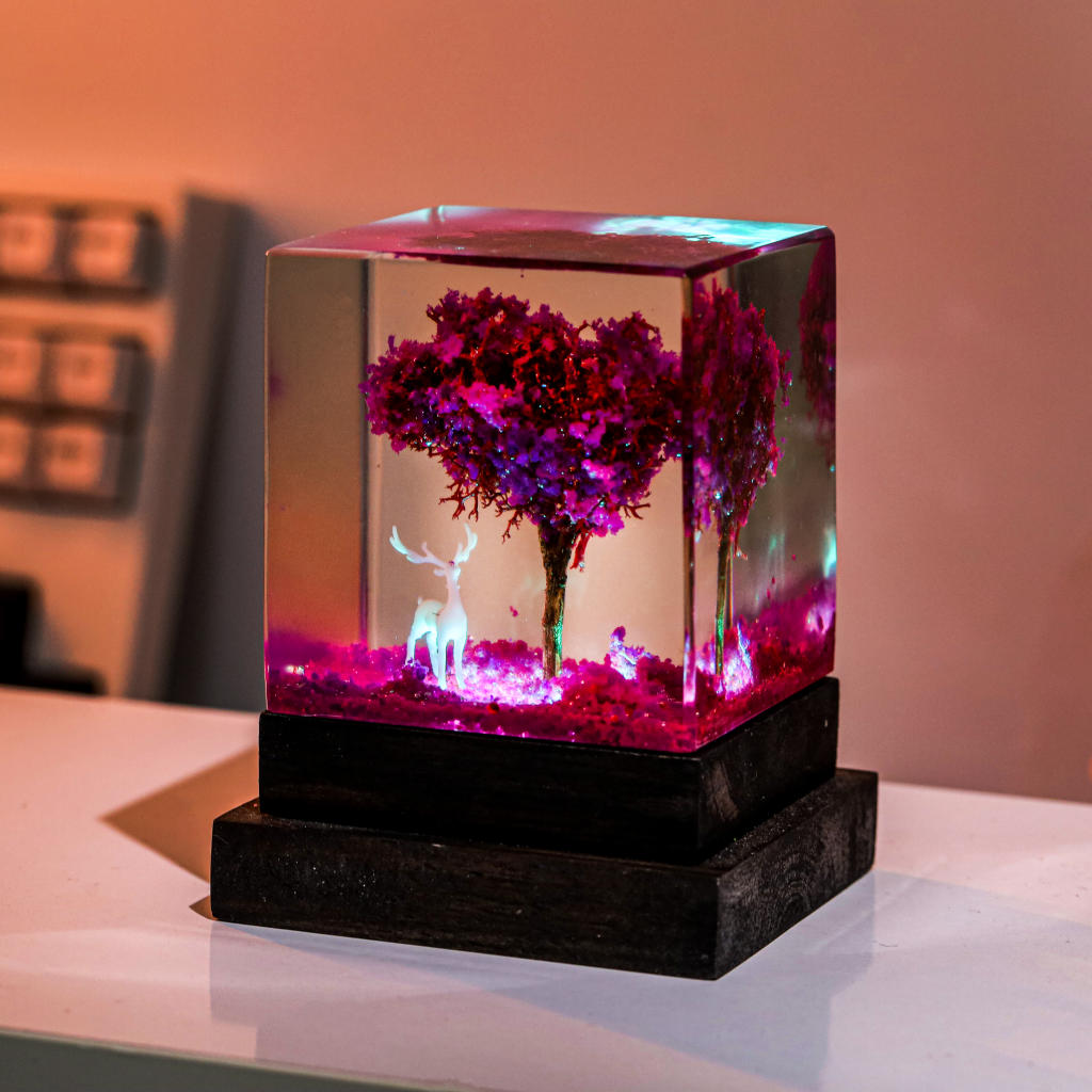 Pink Cherry Blossom Tree Resin Night Light - Image 7