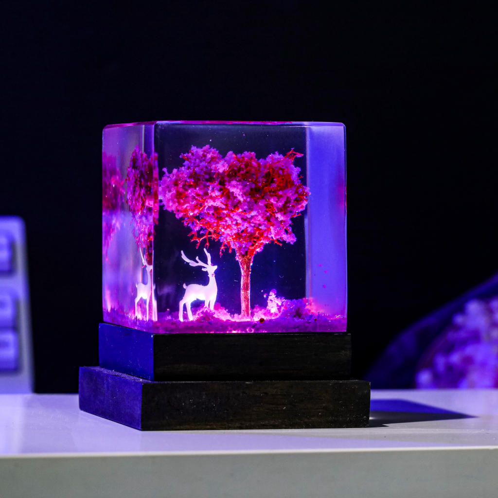 Pink Cherry Blossom Tree Resin Night Light - Image 5