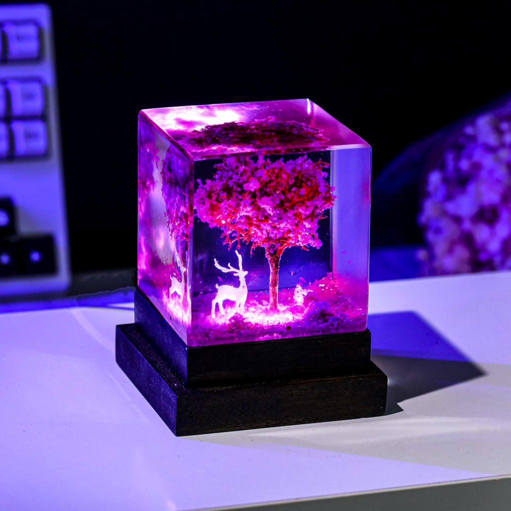 Pink Cherry Blossom Tree Resin Night Light - Image 4