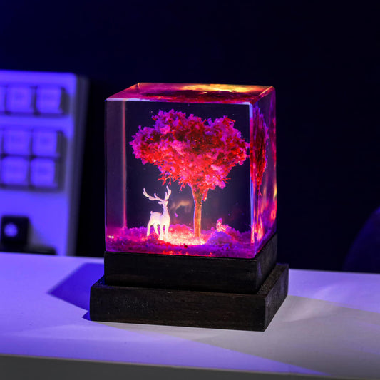 Pink Cherry Blossom Tree Resin Night Light - Image 2