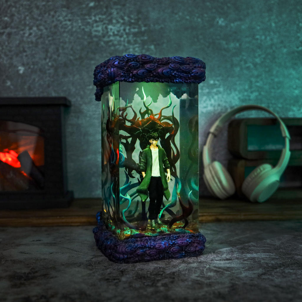 Dark Fantasy Warrior &amp; Shadow Creature Resin Diorama - Image 4