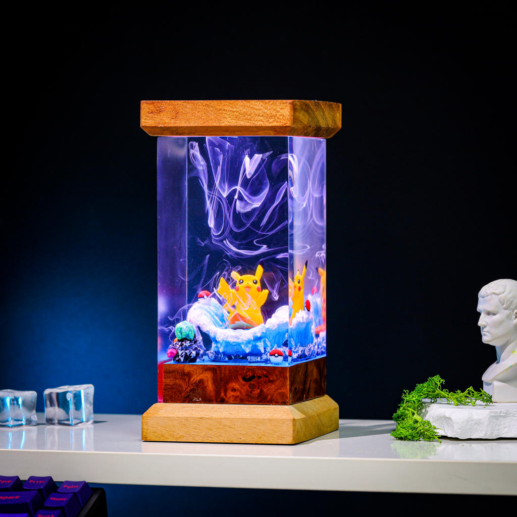 Surfing Pikachu Pokemon Epoxy Lamp - Image 5