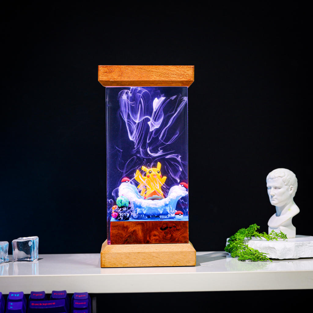Surfing Pikachu Pokemon Epoxy Lamp - Image 4