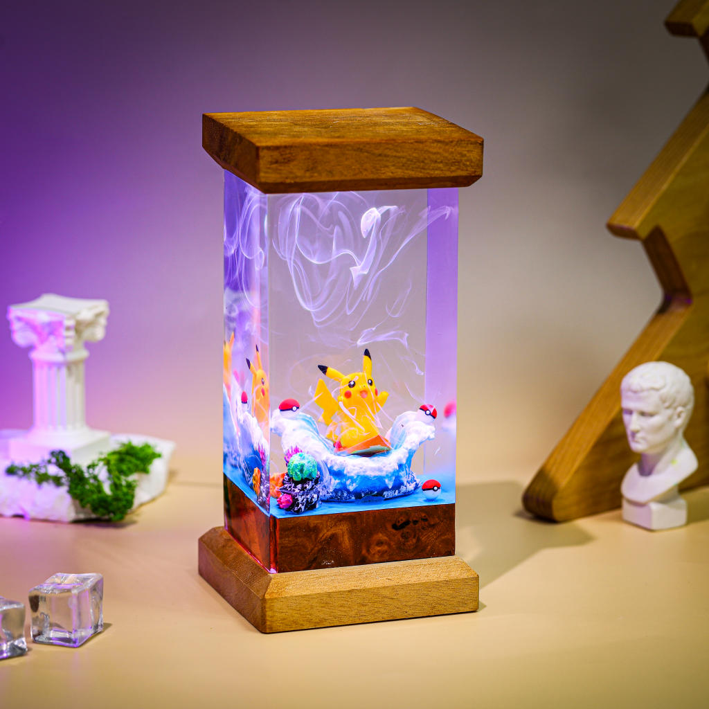 Surfing Pikachu Pokemon Epoxy Lamp - Image 3