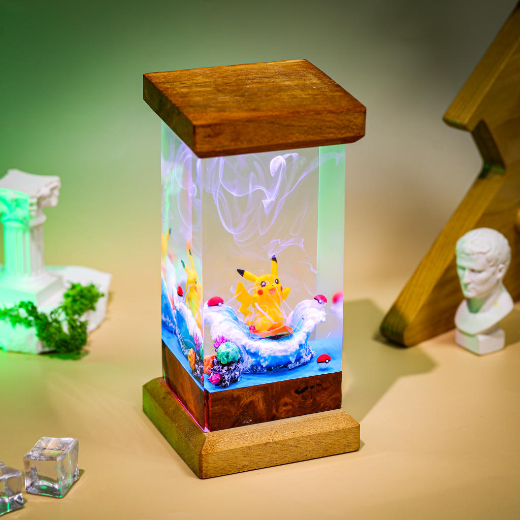 Surfing Pikachu Pokemon Epoxy Lamp - Image 2