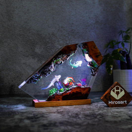 Swimming Axolotl Epoxy Lamp Ver 3 - Image 2