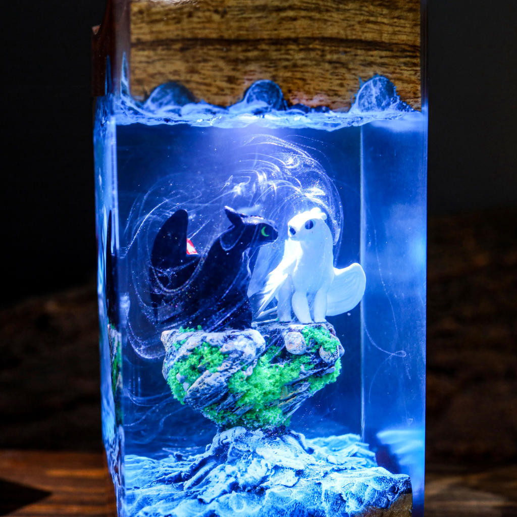 Toothless and Light Fury Lamp Ver 4 - Image 3