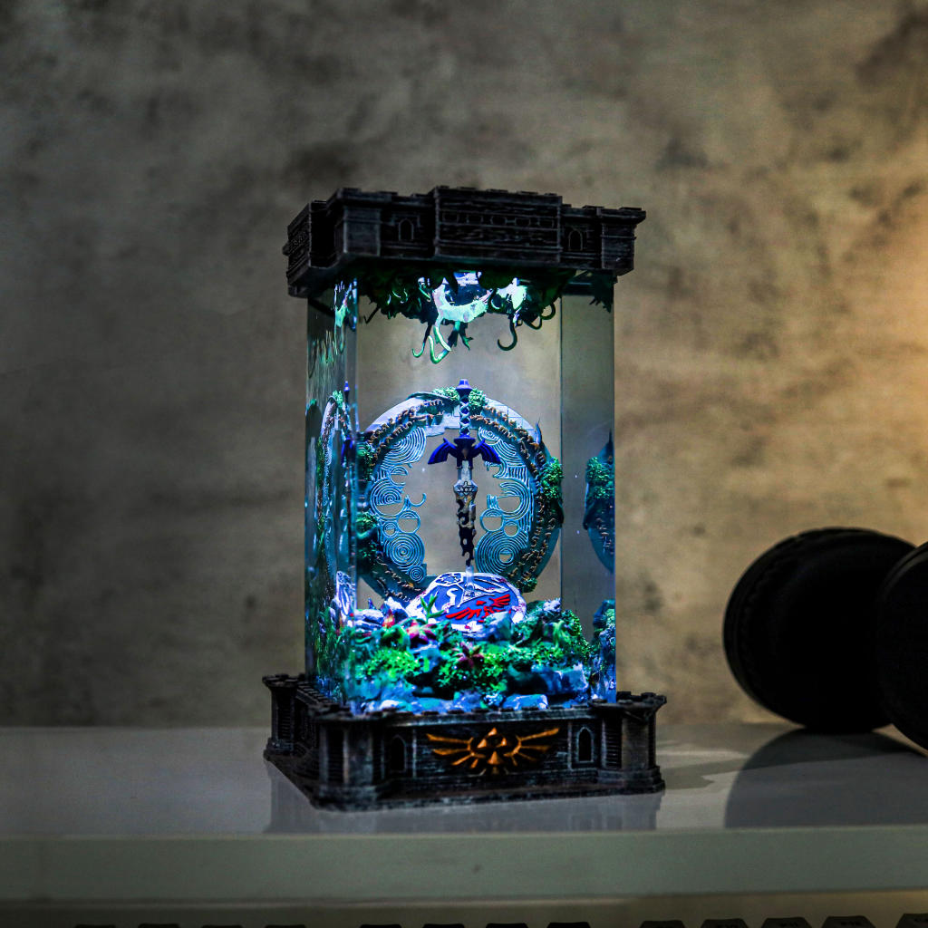 Zelda Shield And Master Sword Diorama Lamp - Image 6