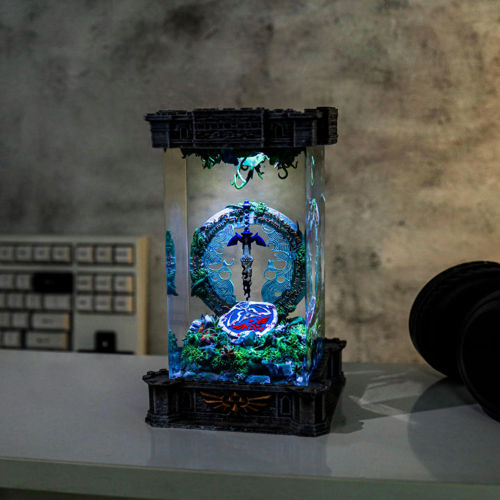 Zelda Shield And Master Sword Diorama Lamp - Image 8