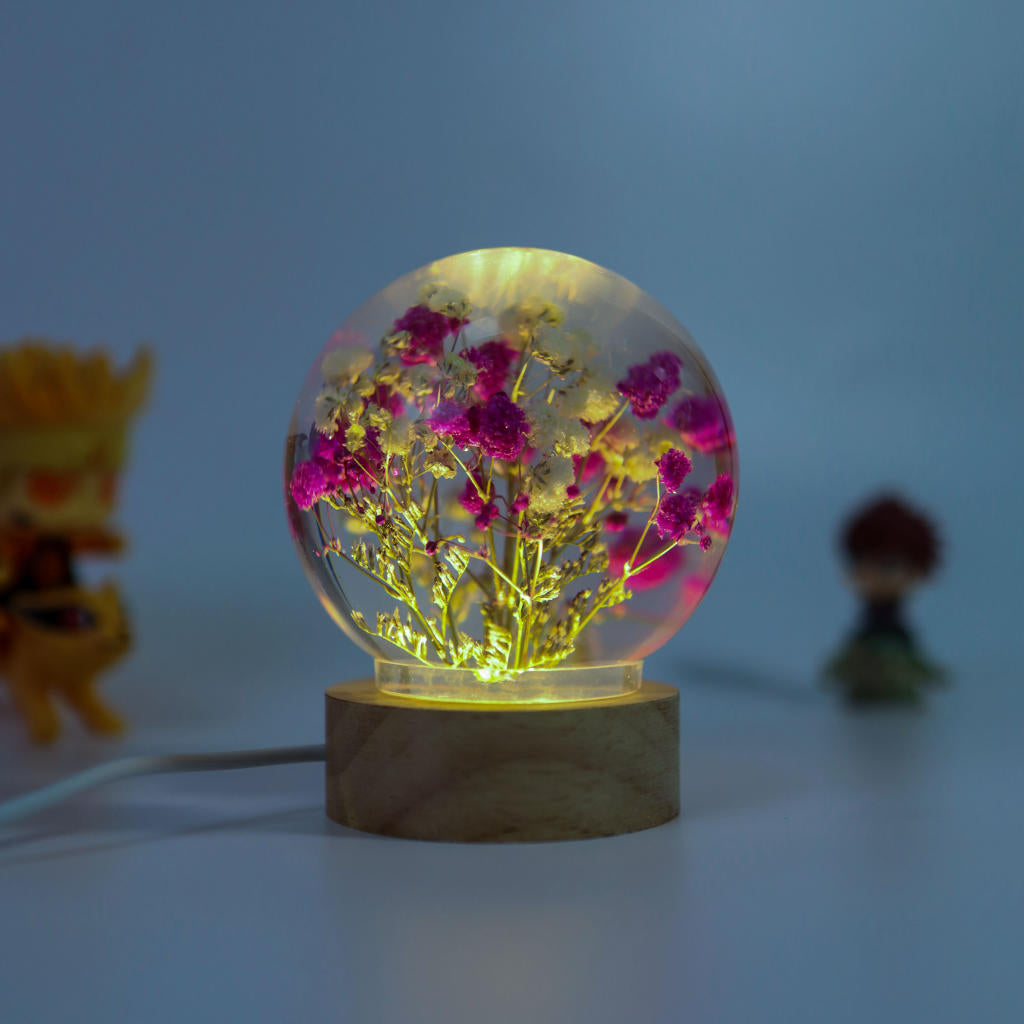 Baby's Breath Flower in Glass Night Lamp - Image 4