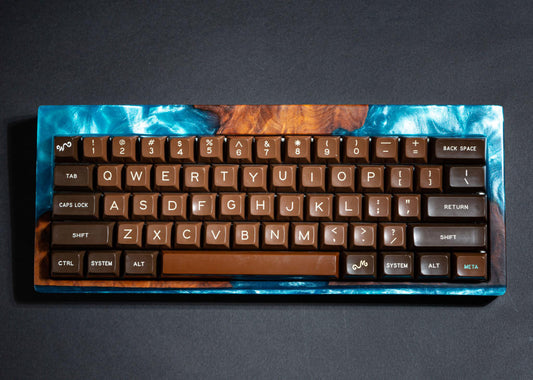 Blue Resin and Wood Keyboard Case - Image 2