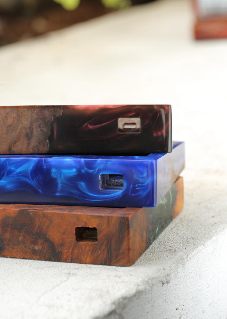 Blue Resin and Wood Keyboard Case - Image 5