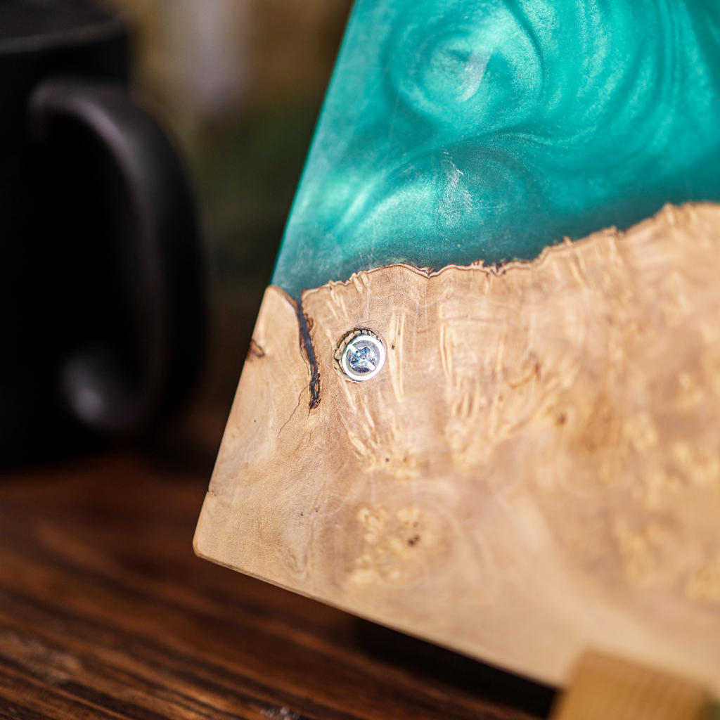 Blue Walnut Epoxy Resin Cheese Tray - Image 6