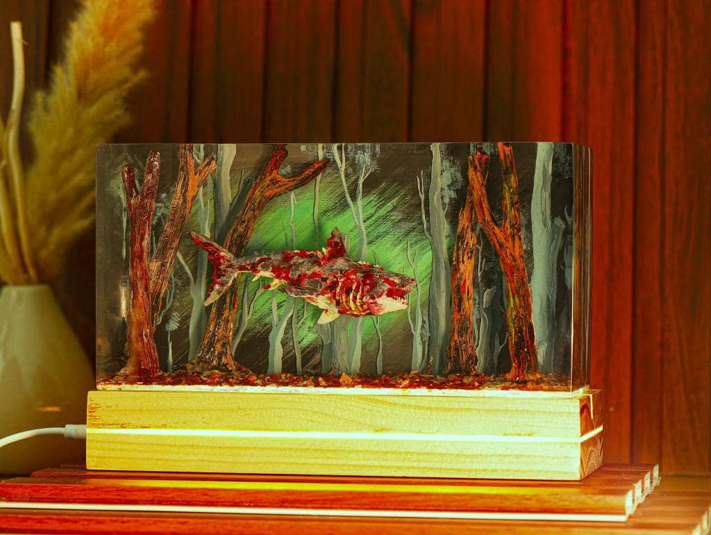 Diorama Zombie Great White Shark Night Light - Image 7