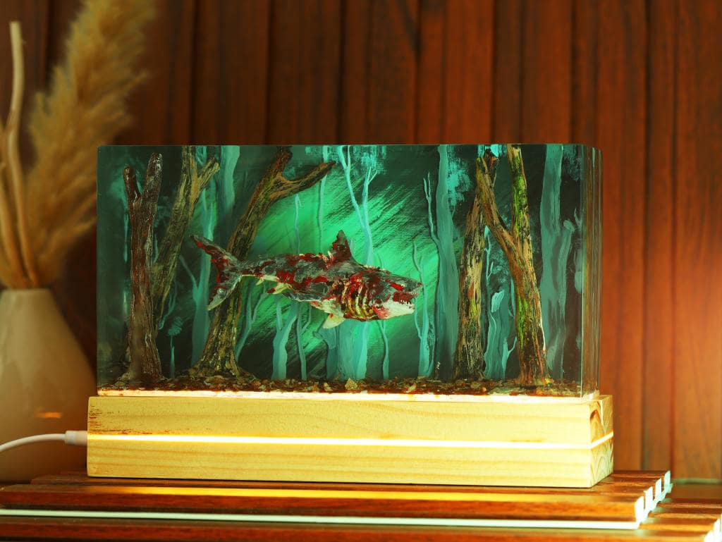 Diorama Zombie Great White Shark Night Light - Image 5