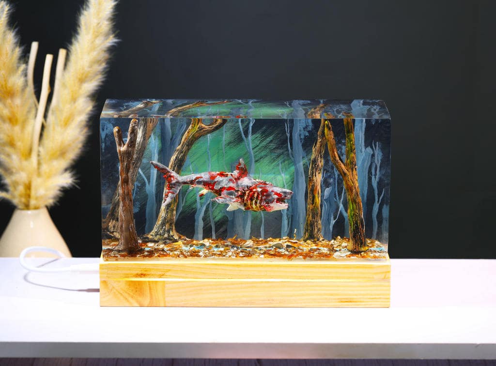 Diorama Zombie Great White Shark Night Light - Image 3