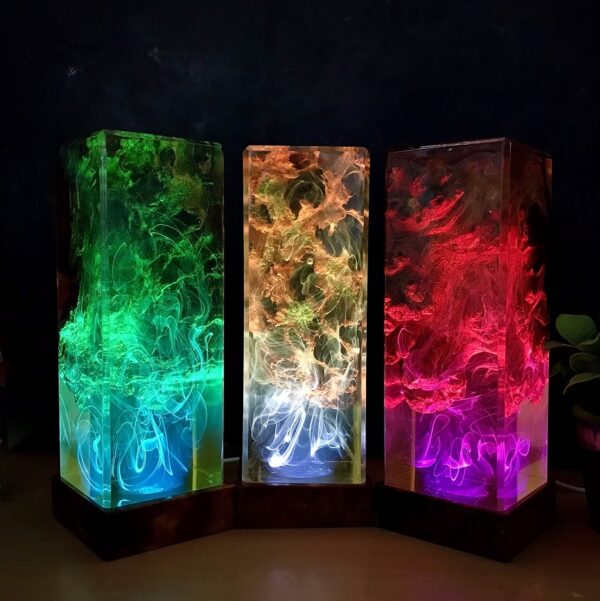 Unique Color Changing Epoxy Wooden Night Light - Image 4