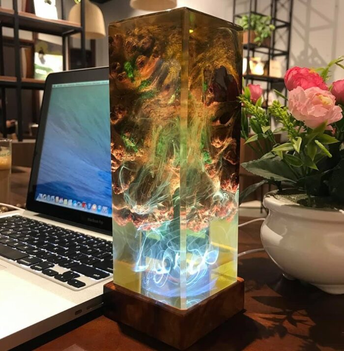 Unique Color Changing Epoxy Wooden Night Light - Image 6