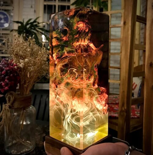 Unique Color Changing Epoxy Wooden Night Light - Image 2