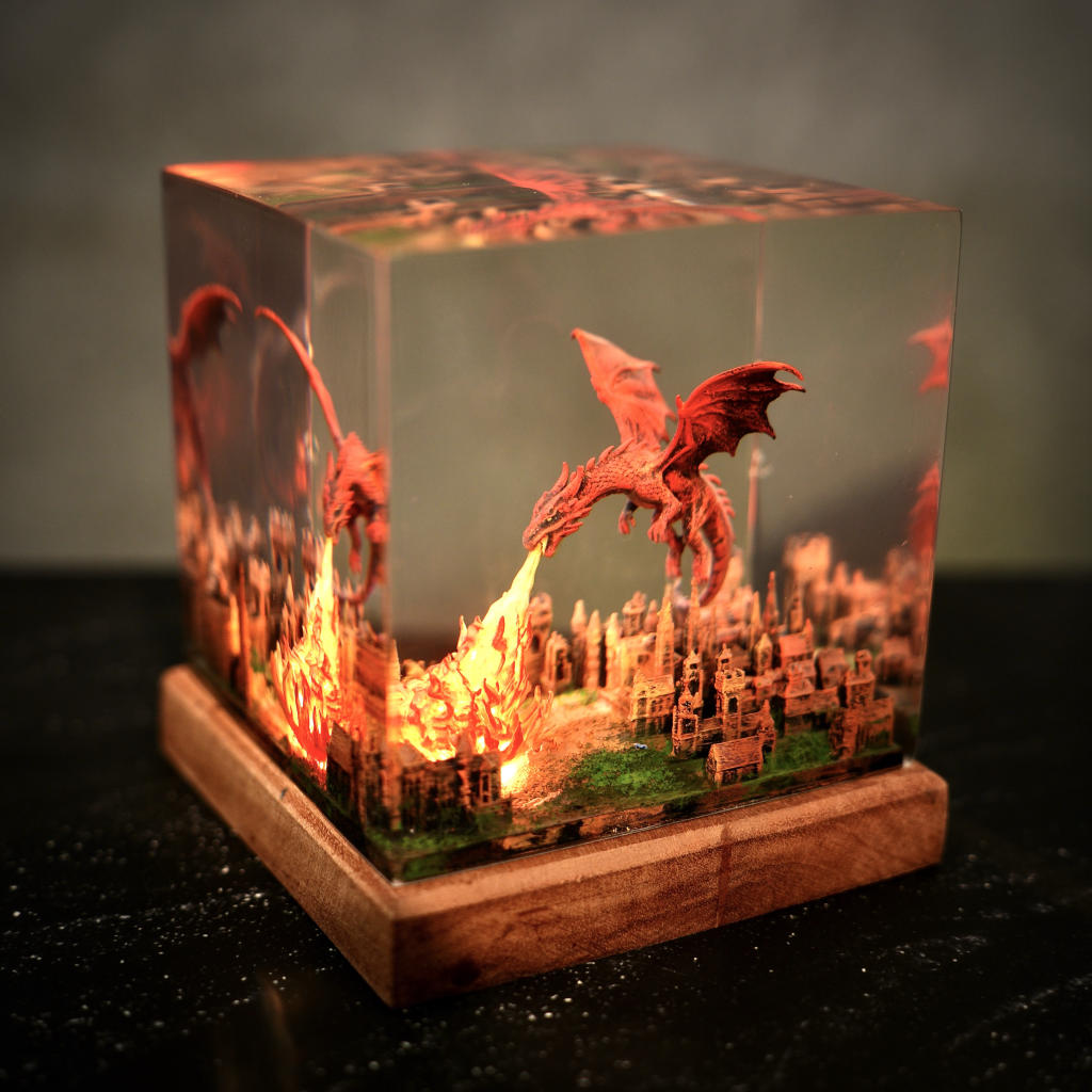 Meleys Dragon Breathing Fire on City Lamp - Image 2