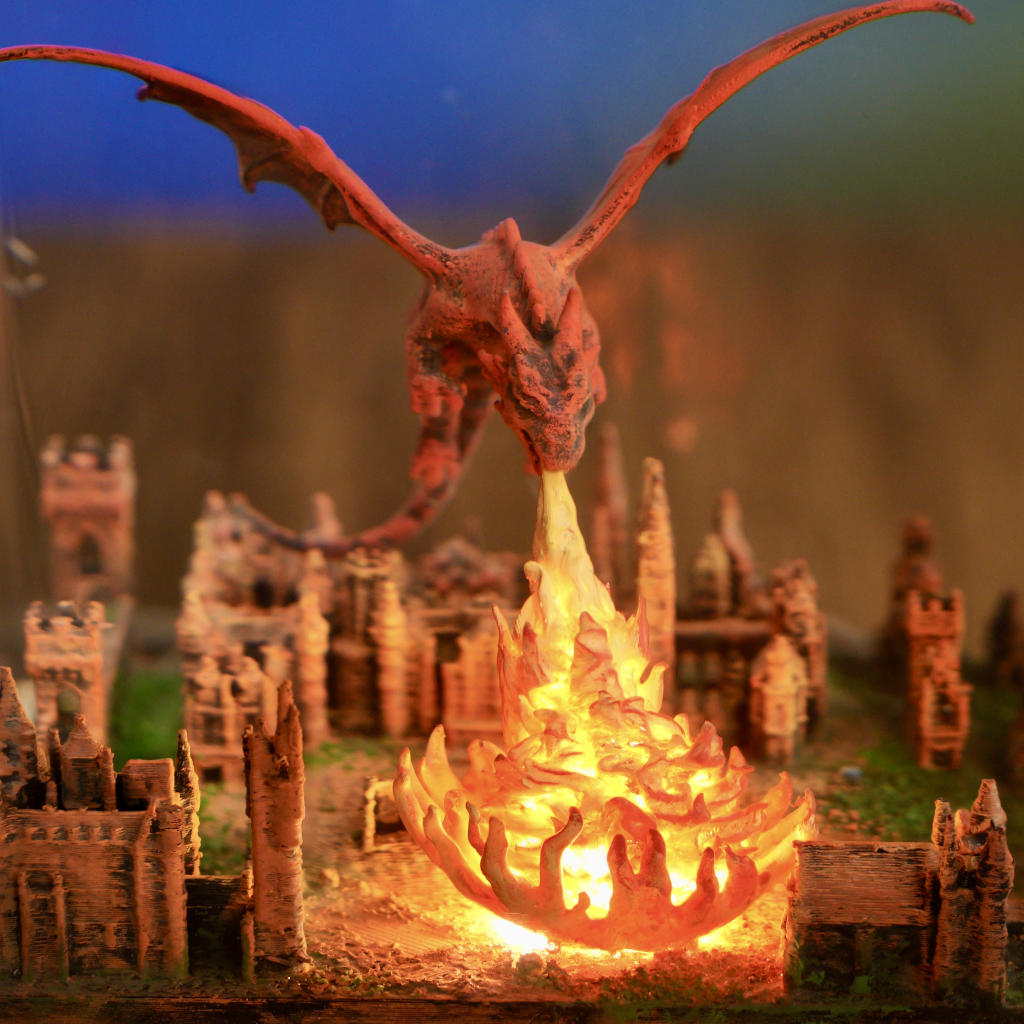 Meleys Dragon Breathing Fire on City Lamp - Image 8