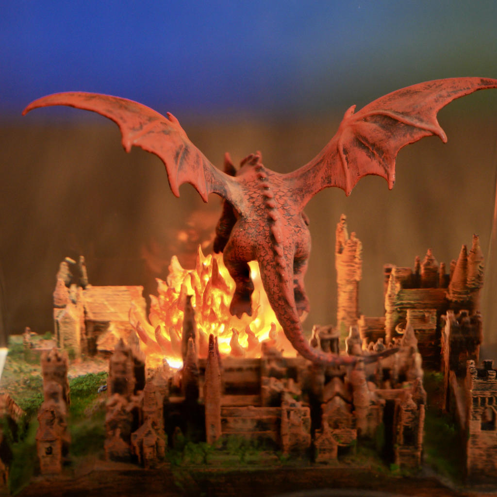 Meleys Dragon Breathing Fire on City Lamp - Image 7