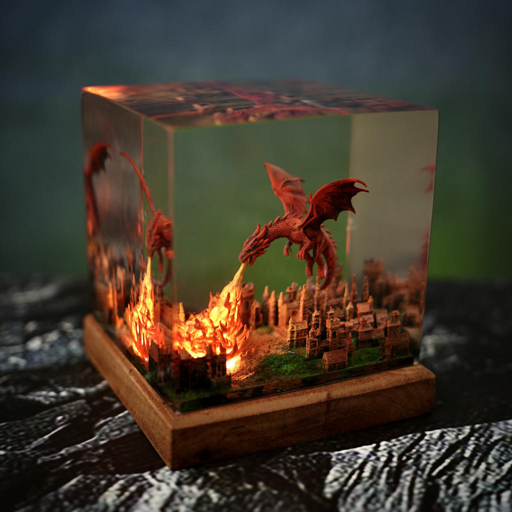 Meleys Dragon Breathing Fire on City Lamp - Image 3