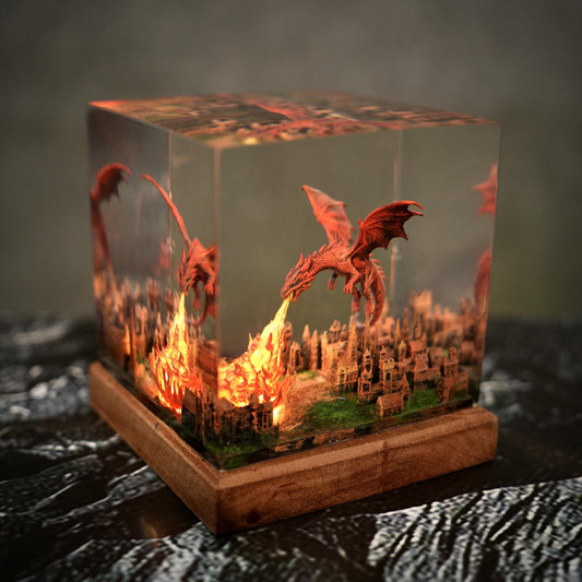 Meleys Dragon Breathing Fire on City Lamp