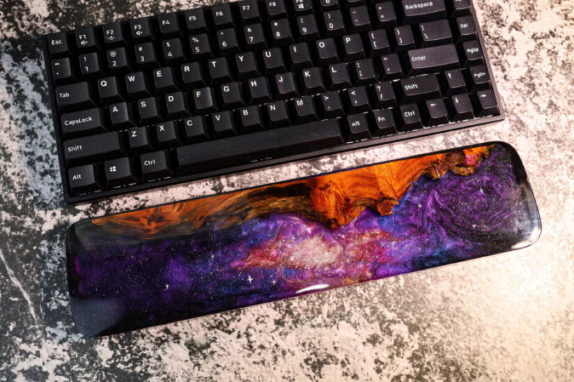 Galaxy resin and wood wrist rest - Image 5