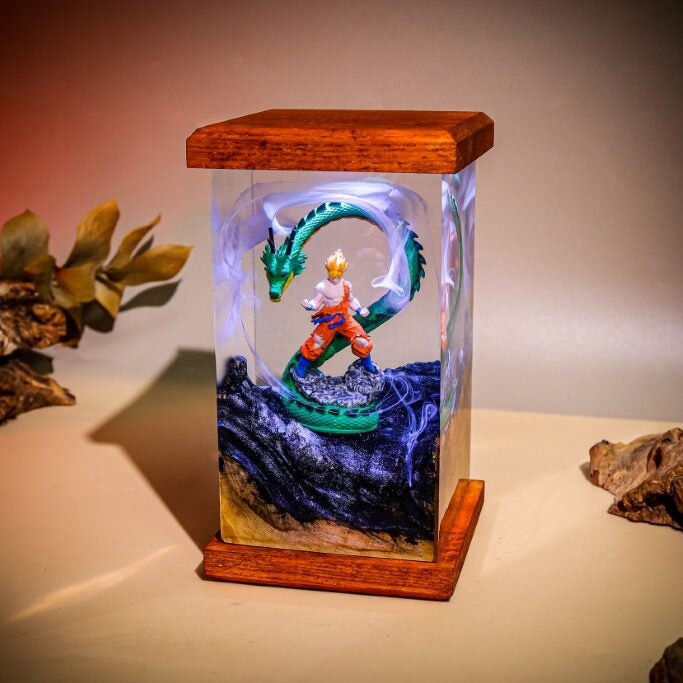 Super Warrior &amp; Dragon Resin Lamp - Image 5
