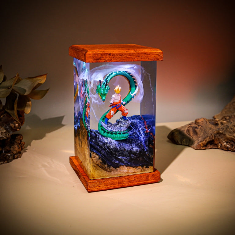 Super Warrior &amp; Dragon Resin Lamp - Image 6