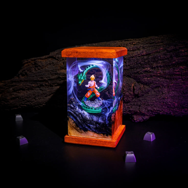 Super Warrior &amp; Dragon Resin Lamp - Image 3